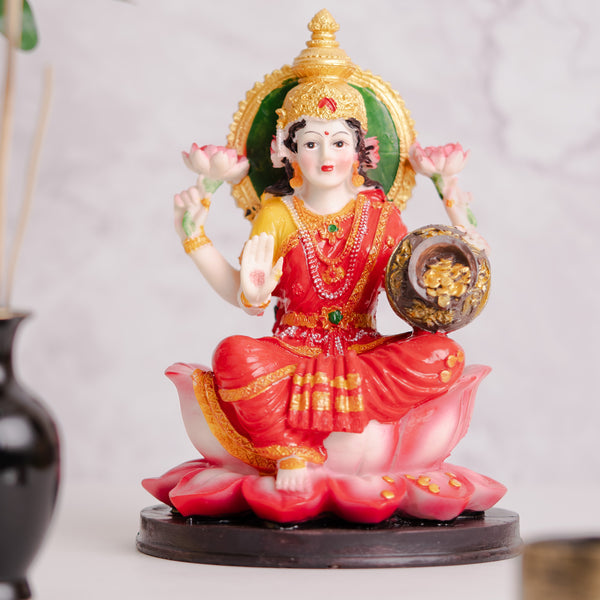 Divine Resin Multicolor Ganesh Lakshmi Statue Set - Ideal For Home Pooja Mandir Decor by Accent Collection