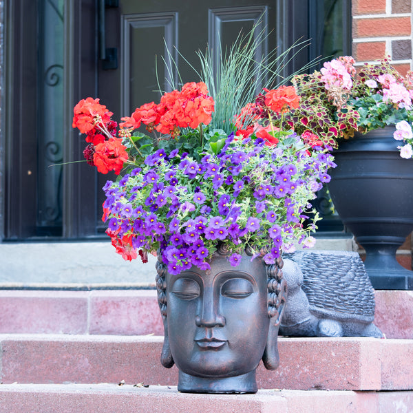 Indoor Outdoor Large Buddha Planter, Unique Home Décor, Patio Decor, Gift by Accent Collection