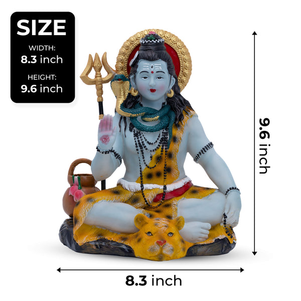 Large 25Cm Resin Shiva Statue - Multicolor Hindu God Idol For Home And Temple Decor, Perfect Diwali Gift by Accent Collection