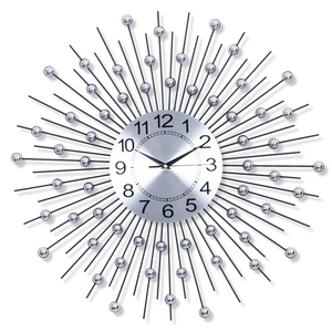 Large wall clock sunburst starburst metal clock 60 cm 24 inch silent clock large decorative analog wall clock by Accent Collection