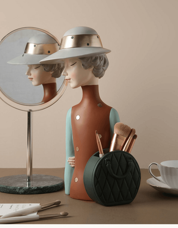 Girl Statue with Side Bag - Makeup Organizer and Vase by Accent Collection