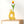 Abstract thinking statue with faux tulip, Yellow Desk Decor