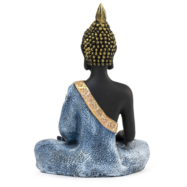 Small Resin Buddha Statue In Black - Serene Decor For Meditation Room, Zen Home & Yoga Space - Positive Energy Booster by Accent Collection
