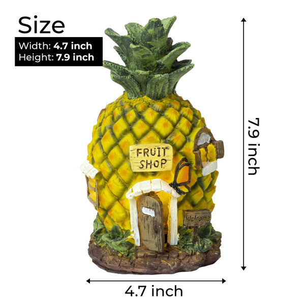 Cute Yellow-Green Resin Pineapple Solar Statue - Perfect Garden Gift & Fairy Decor by Accent Collection