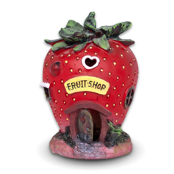 Charming Red Resin Strawberry Solar Statue - Perfect Fairy Garden Accessory & Mom's Gift by Accent Collection