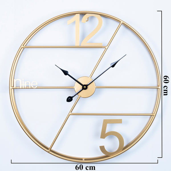 Large wall clock gold geometric metal clock 60 cm 24 inch silent clock large decorative wall clock analog by Accent Collection