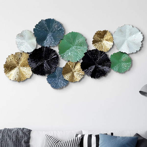 Large Metal Wall Decor, 123 cm Wide, Wrinkled Flowers by Accent Collection Home Decor