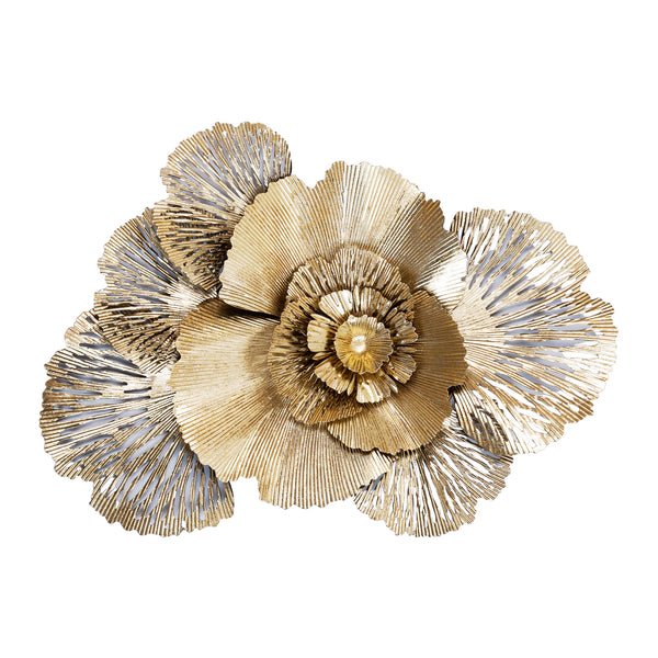 Golden Flower, Metal Wall Hanging, 72 cm, Floral Wall Decor by Accent Collection