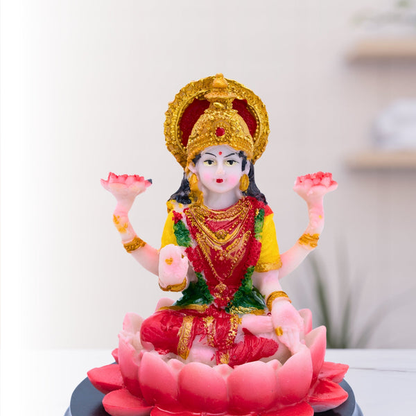 Small Laxmi Goddess Statue, Hindu God Idol, Lakshmi Devi Statue, Pooja Room Décor by Accent Collection Home Decor