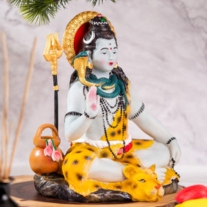 Large 25Cm Resin Shiva Statue - Multicolor Hindu God Idol For Home And Temple Decor, Perfect Diwali Gift by Accent Collection