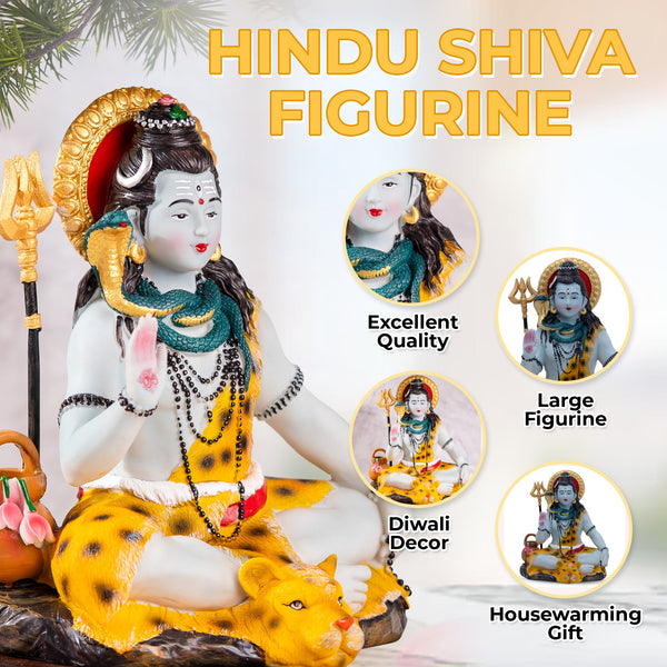 Shiv Statue, Large Shiva Hindu God Idol, Shiv Figurine, Pooja by Accent Collection Home Decor