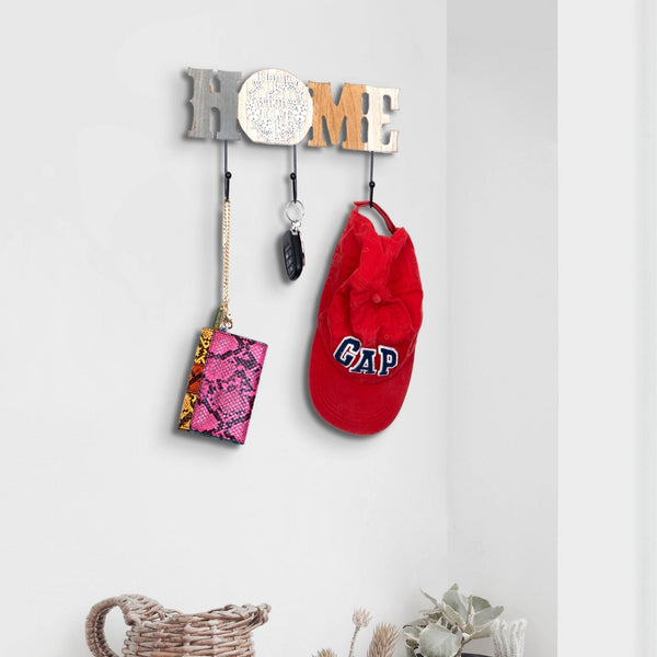 Wooden Key Holder, Home Design, 3 Hooks for Entrance Hallways by Accent Collection Home Decor