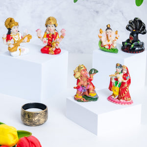 Mix Box of 6 Mini Indian God Figurines, Hindu God Statues, Style 2 by Accent Collection Home Decor