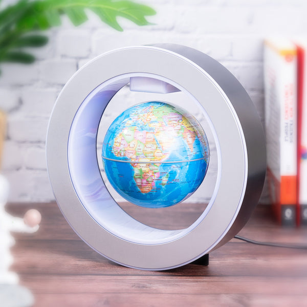 Magical Levitating Globe Lamp - Silent Floating & Spinning Earth With Soft LED Side Light, Educational Fun Decor For All Ages by Accent Collection