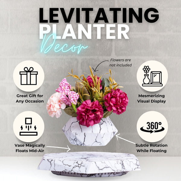 Magical Magnetic Levitating Plant Holder - Silent Floating Flower Vase for Desktop & Bookshelf Decor by Accent Collection