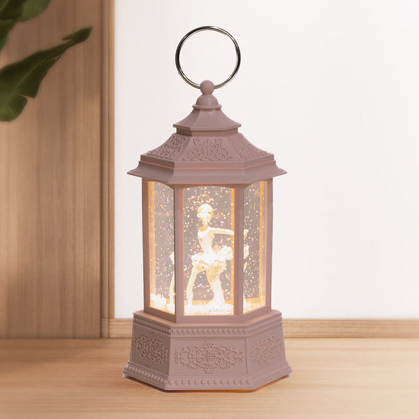 Unique Christmas Snowball Pink Lantern with Lights and Music, Dancing Girl by Accent Collection Home Decor