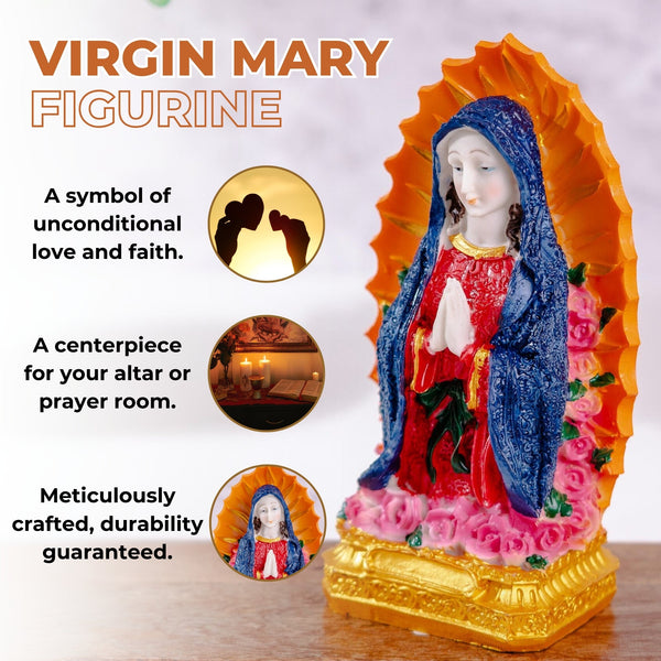 Blessed Virgin Mary Multicolor Resin Statue - Immaculate Heart Indoor Catholic Decor by Accent Collection