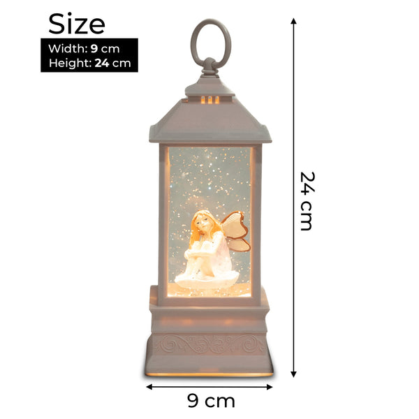 Christmas Gift for Girls and Teens - Pink Snow Globe Lantern with Lights, Music and Motion, with a Cute Little Christmas Fairy by Accent Collection
