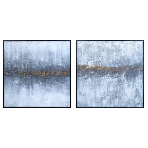 Abstract Wall Art, 2 Pc Gray Painting, Texture Abstract Art, Original Art for Wall Decor by Accent Collection Home Decor
