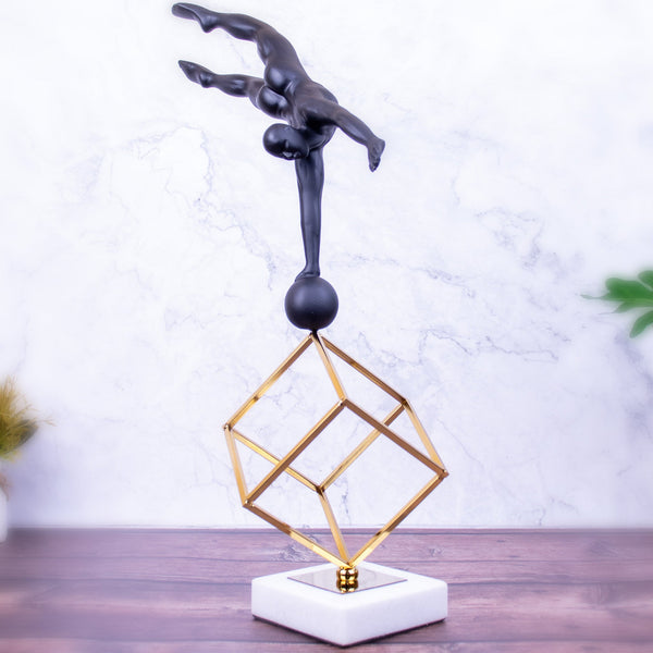 Large Decorative Statue, Gymnast, Indoor Figurine, Tabletop Decor for Living Room or Office
