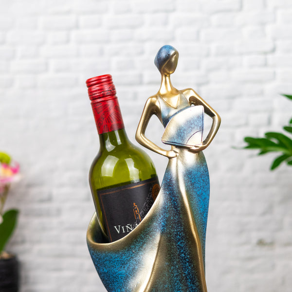 Decorative Bottle Holder, Blue Bottle Holder, Housewarming or Festive Gift by Accent Collection