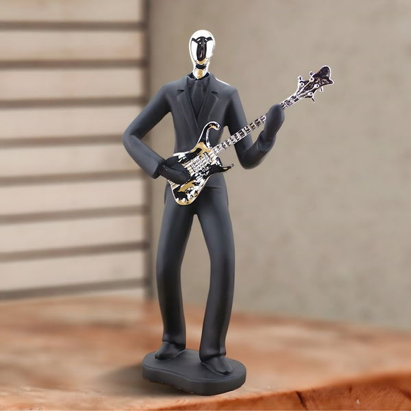 Musician Statue, Black Sculpture, Home Decor Gift for Musicians, Guitarists 11in 27cm by Accent Collection