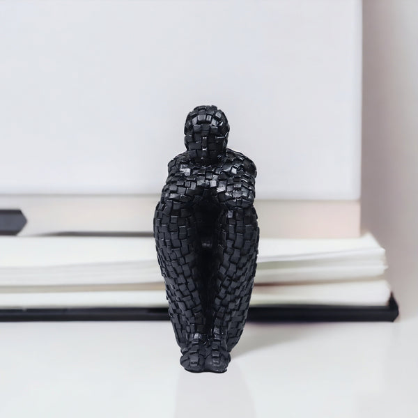 Small Black Abstract The Thinker Statue, Unique Home Decor, Housewarming Gift 8 inch 20 cm