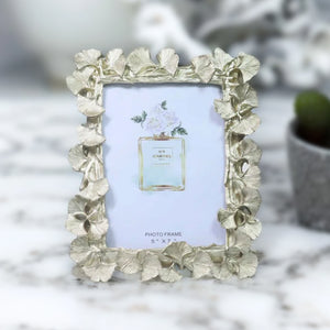 5x7in Photo Frame, 3D Golden Ginkgo Leaves Picture Frame Border, Handmade Decorative Frame 9in 23cm by Accent Collection