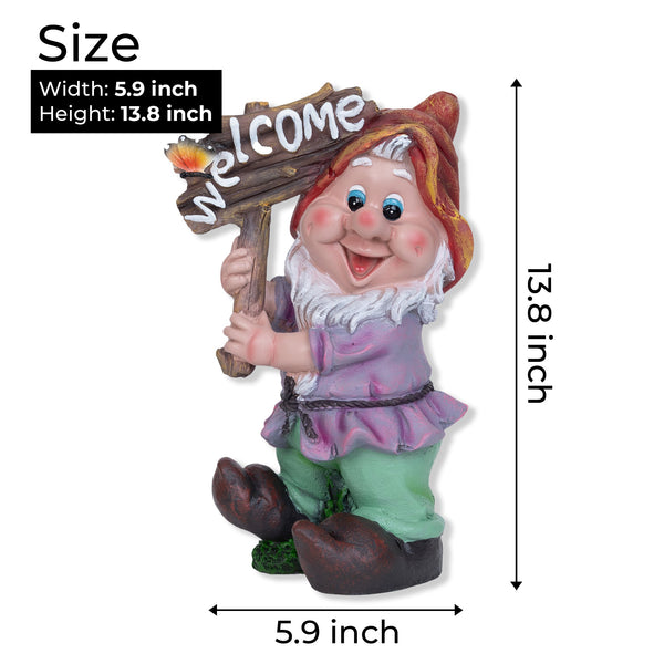Weatherproof Gnome Welcome Statue, Garden Fairy Charm For Outdoor Grace by Accent Collection