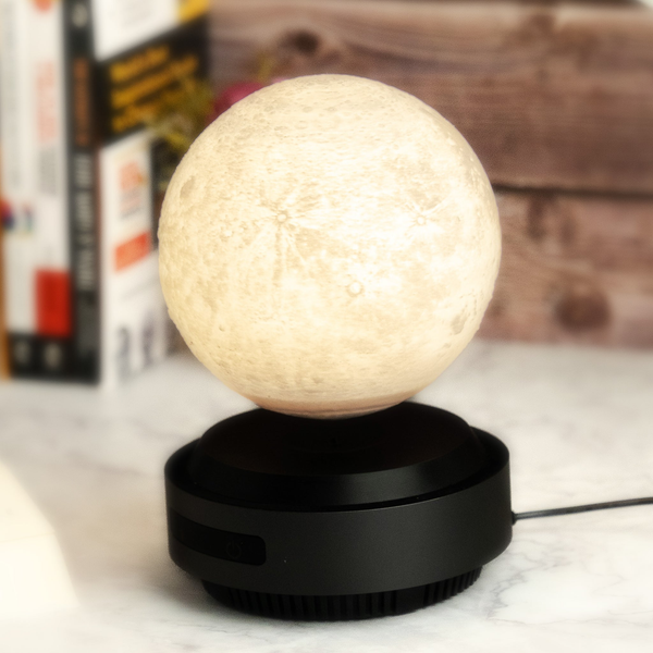 Magical Levitating Moon Lamp, Soft Multicolor Light, Wireless On/Off, Floating Desk Decor, Silent Operation by Accent Collection