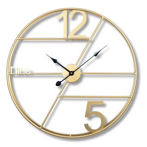 Large wall clock gold geometric metal clock 60 cm 24 inch silent clock large decorative wall clock analog by Accent Collection