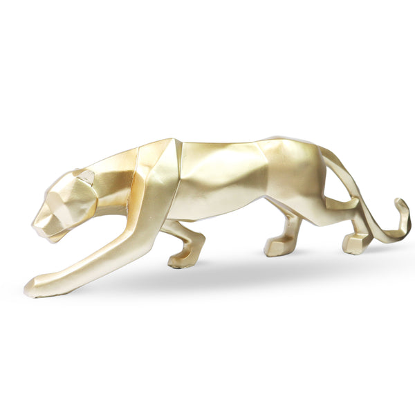 Gold Leopard Statue, Panther Sculpture, Gold Home Decor, Living Room Decor 18 inch 46 cm Wide | Home Decor