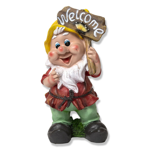 Welcoming Gnome Statue in Vibrant Colors, Weather-Resistant Garden Fairy Decor, Perfect for Front Door & Outdoor Ambiance by Accent Collection