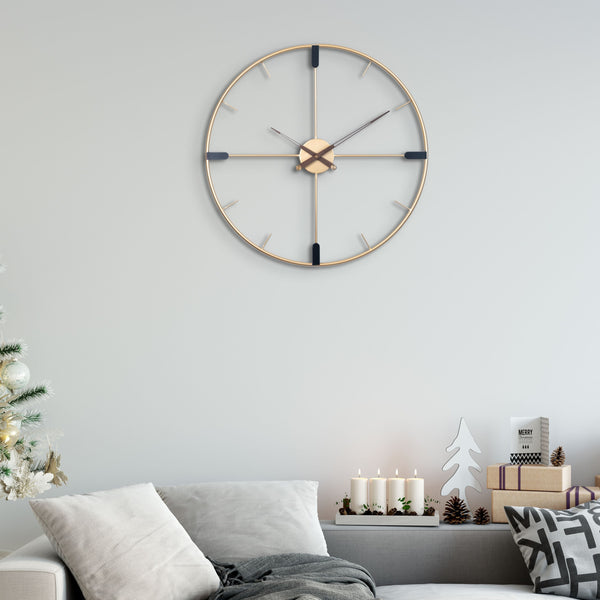 Large gold wall clock golden minimalist metal clock 60 cm 24 inch silent clock large decorative wall clock analog by Accent Collection