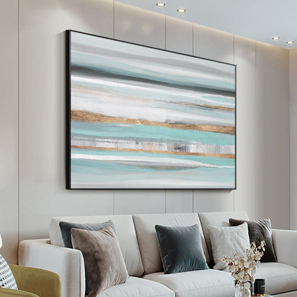 Original Painting on Canvas, Textured Seascape Abstract, Contemporary Office Wall Decor by Accent Collection