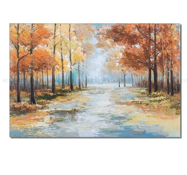 Solidarity of Fall - Landscape Oil Painting Modern Wall Art Canvas Painting For Living Room Home Decoration by Accent Collection