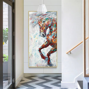 Abstract Horse Animal Painting 100% Hand Painted Oil Painting On Canvas Handmade Wall Art Pictures For Living Room Home Decoration