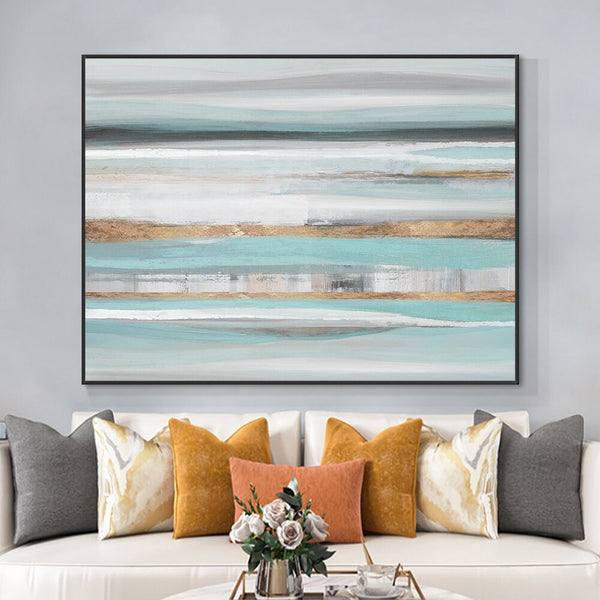 Original Painting on Canvas, Textured Seascape Abstract, Contemporary Office Wall Decor by Accent Collection