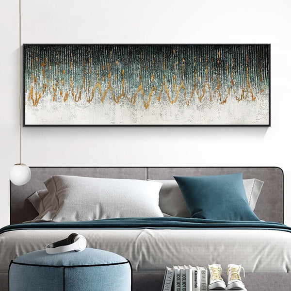 Extra Large Art Abstract Turquoise Painting - Textured Acrylic Canvas for Modern Home Decor, Original Handmade Gift by Accent Collection