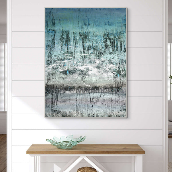 Snowfield, Abstract Painting on Canvas, Winter Snow Painting, Extra Large Wall Art, Original Handmade Home Decor Acrylic Painting