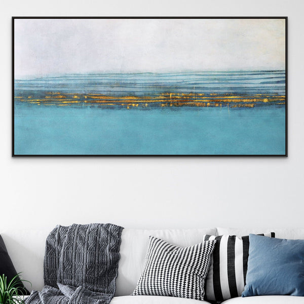 Blue Lagoon, Abstract Painting, Living Room Wall Art, Painting on Canvas, Abstract Art, Blue Painting by Accent Collection
