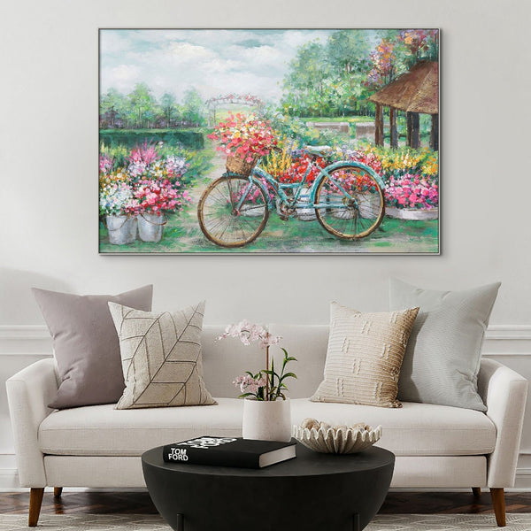 Floral Wall Art, Spring Blossoms Canvas Painting - Hand-Painted Flowers, Large Wall Decor for Living Room, Unique Mother's Day Gift by Accent Collection