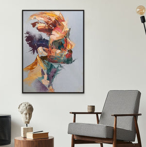 Abstract Wall Decor Abstract Reality Large Wall Painting Man Portrait Abstract Painting Handmade Wall Art Living Room Wall Decor Gift by Accent Collection