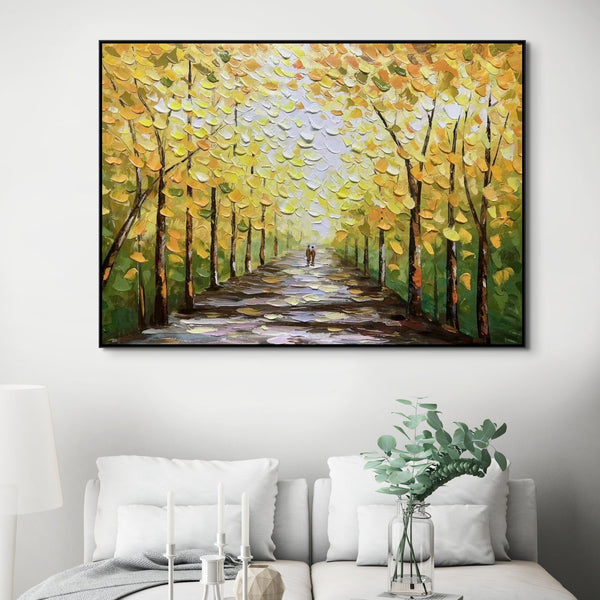 Fall Wall Art Original Oil Painting, Textured Autumn Canvas Art for Home Decor, Unique Forest Wall Decor Gift by Accent Collection