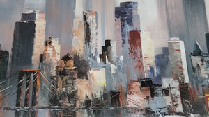Painting On Canvas, Large City, Abstract Painting, New York Painting, Cityscape, Urban Painting, Manhattan Painting, City Painting