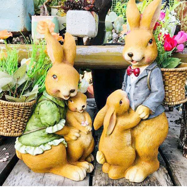 A beautiful bunny family garden decor Set of 2 by Accent Collection Home Decor
