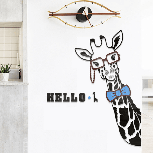 Adorable Black Giraffe DIY Acrylic Wall Sticker for Home Decoration Small - Giraffe 37.5*21.5 Inch / Blue by Accent Collection Home Decor