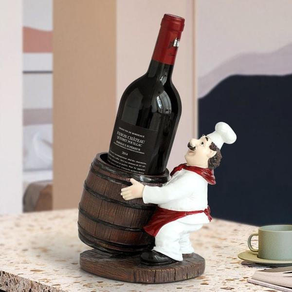 Barrell Style Chef Wine Rack | Kitchen Decor | Housewarming Gift by Accent Collection Home Decor