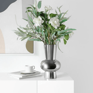 Chrome plated ceramic vase for Home Décor by Accent Collection
