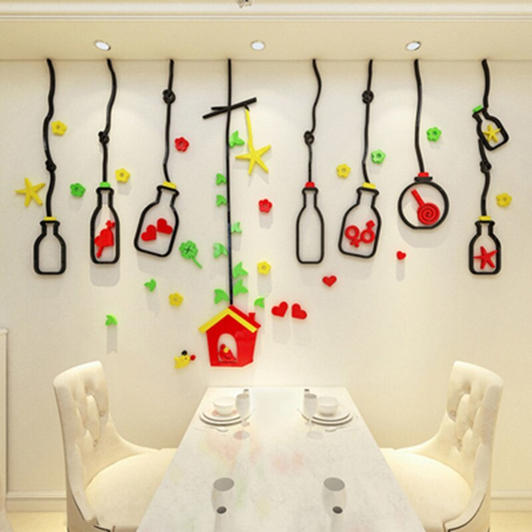 Colorful Decorative 3D Hanging Lamp Wall Sticker for Kids Room by Accent Collection Home Decor
